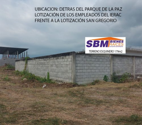 En Machala Terreno de Venta en Lot. Empleados del IERAC detrás del Parque de La Paz