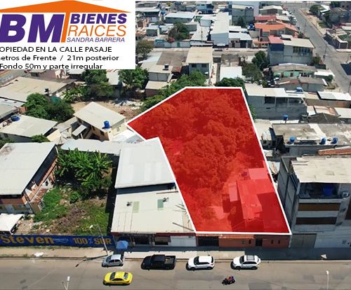 EN MACHALA PARA INVERSIONISTAS TERRENO AMPLIO DE 1.182.85 m2 EN LA CALLE PASAJE MUY CERCA AL CENTRO DE MACHALA